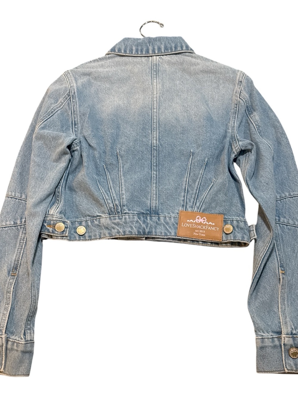 LoveShackFancy Bardot Cherry Denim Jacket - Picture 13 of 15